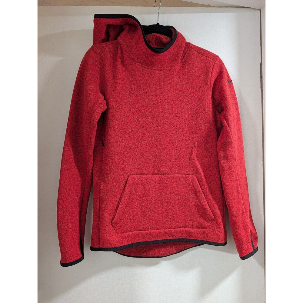 Nike Therma-Fit Red Athletic Hoodie Fleece Lined Pocket
